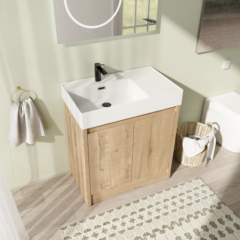 Joena 29.57'' Single Bathroom Vanity with Resin Top