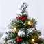 Arbre de Noël pré-éclairé enneigé 6 pi avec 350 lumières, 876 branches en PVC et support pliable pour la décoration de Noël