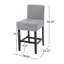 Tabouret de comptoir Kd (2) en gris - l 17,75 po x P 23,2 po x H 37,73 po, structure en bois massif, revêtement 100% élégant pour tout style d'intérieur , Tissu, Tendance