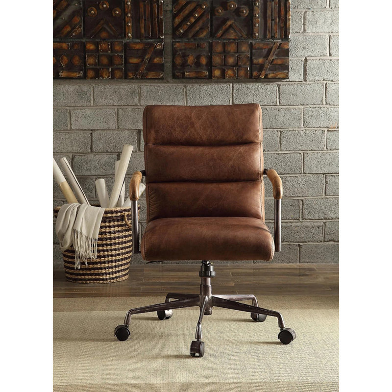 Springtown Swivel Office Chair, Retro Brown