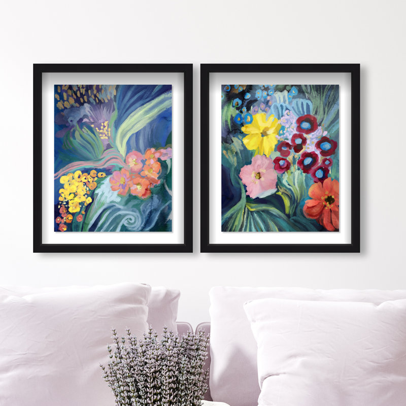 Spring Motion Set Set by Oliver Gal, 75"H x 63"W, Black Shadowbox