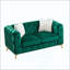 Canapé classique classique moderne: canapé de style Chesterfield de 61,25 pouces avec des détails capitonnés et un revêtement en velours luxueux, avec 2 coussins décoratifs et des pieds en métal