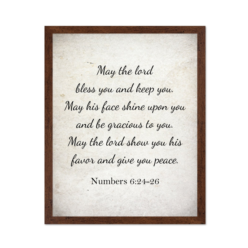 «May The Lord Bless You», Affiche, H 24 po x l 32 po, Encadrement brun