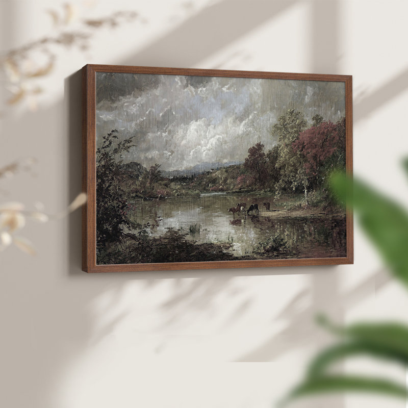 Paysages rétro - CLXV - reproduction encadrée, H 11 po x l 14 po, Noyer