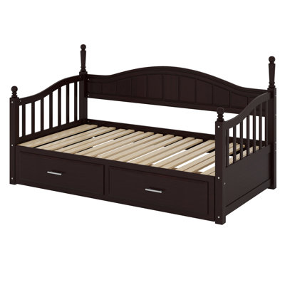 Daybed With Trundle Bed, Extendable Daybed With Two Storage Drawers