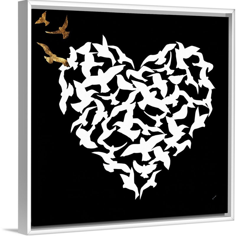 « cardiaque aflutter ii », impression sur toile, H 21,7 po x l 21,7 po x p 1,75 po, Cadre flottant blanc