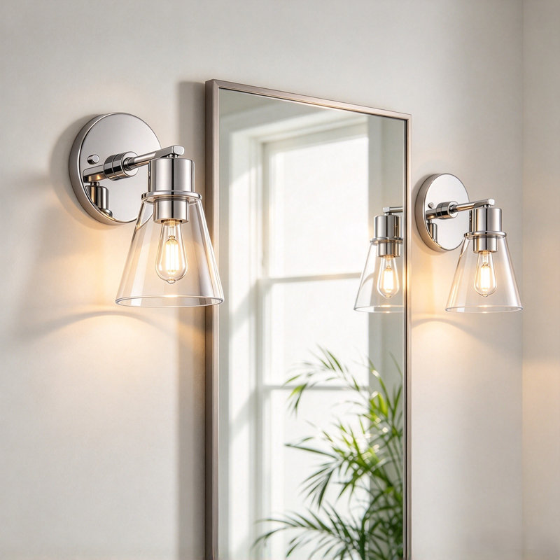 Lampe murale simple, Chrome