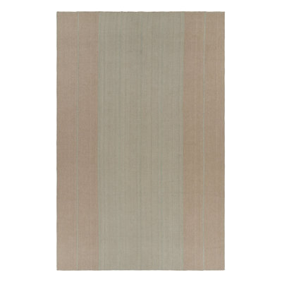 Rug & Kilim's Oversized Modern Kilim With Textural Beige And Mint Green Stripes