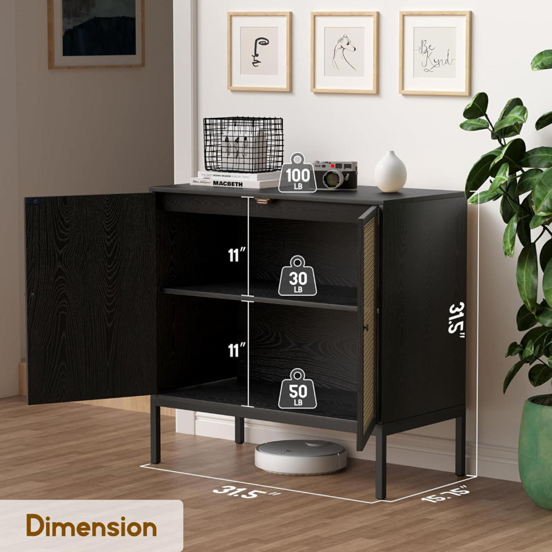 Buffet décoratif en bois massif Crumley