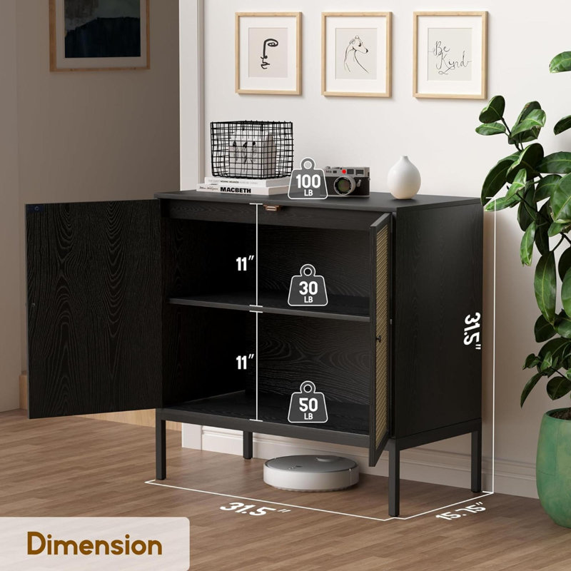Crumley Solid Wood Accent Cabinet