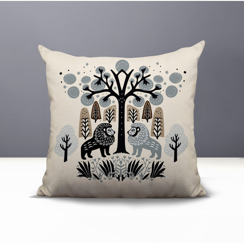 Coussin Comas, Gris, Carré 19 po