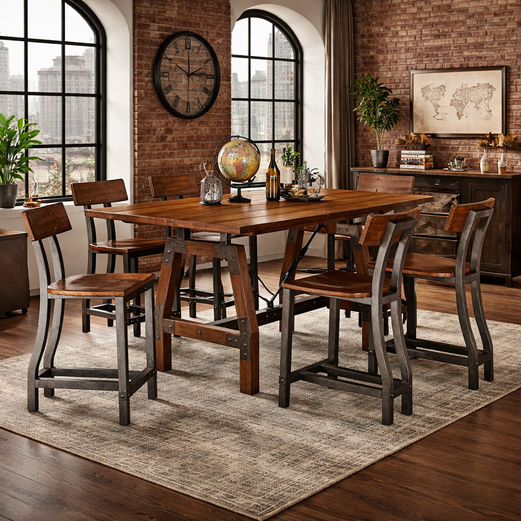 Dooling 6 - Person Trestle Dining Set The Twillery Co.®