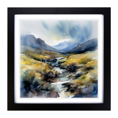 Scotland Watercolour No.1 - Single Picture Frame Print on Wood