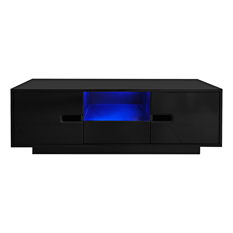 Rectangle Coffee Table With Storage, Black