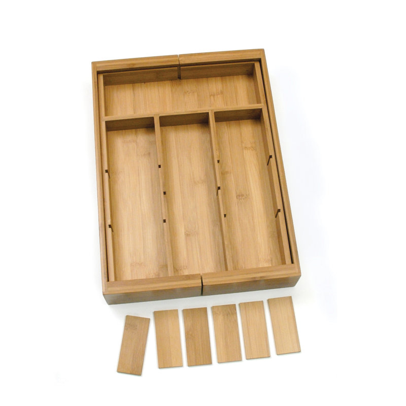 Natural Bamboo Expandable Organizer with Removable Dividers