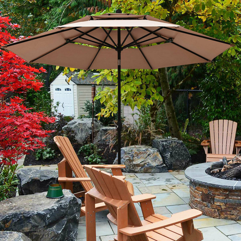 Parasol de marché Gomer, Beige