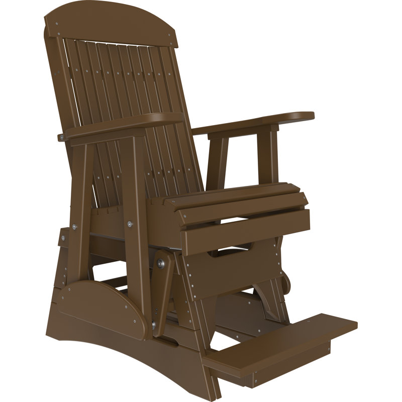 Chaise d'extérieur coulissante en polywood, Brun