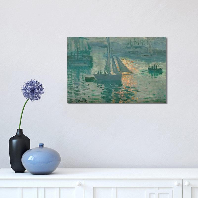 Sunrise (Marine), 1873 by Claude Monet - 1 Piece Wrapped Canvas Painting, 30.48 cm H x 45.72 cm W
