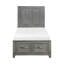 Mobilier de chambre à coucher simple en bois avec tiroirs de style transitionnel gris rustique 1 pièce-1035618980