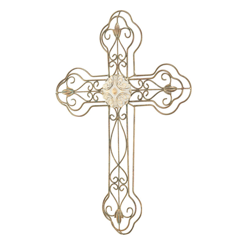 Metal Wall Cross Patina Finish 20.25in