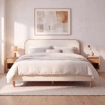 Arula Upholstered Solid Wood Queen Bed
