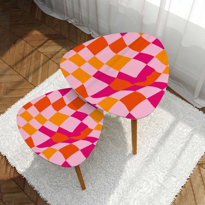 Ensemble de 2 tables basses gigognes Triangle