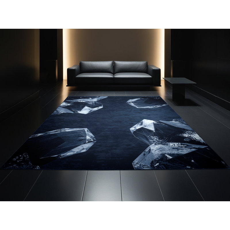 Tapis gris chic et luxueux lavable à la machine Cumberland, 8 x 12
