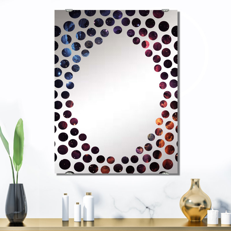 Miroir mural décoratif rose et orange VIREX IV - Galaxies MIR139173, 32 po x 24 po