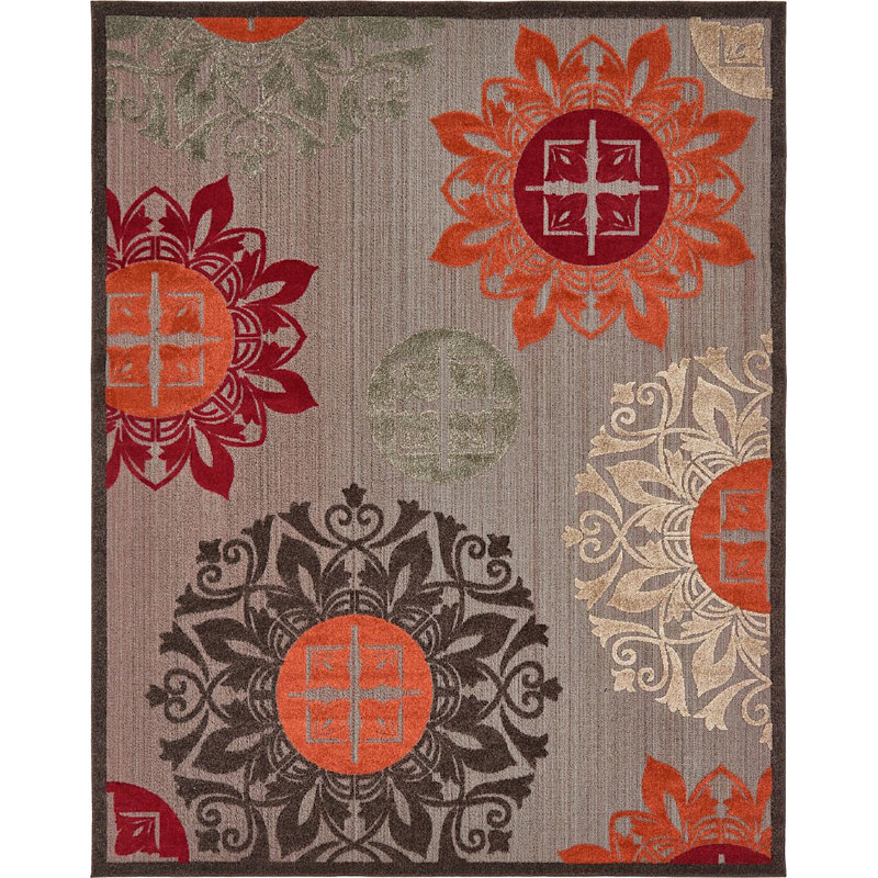 Tapis d'intérieur / extérieur brun Dalbury, Rectangulaire 8 pi x 10 pi