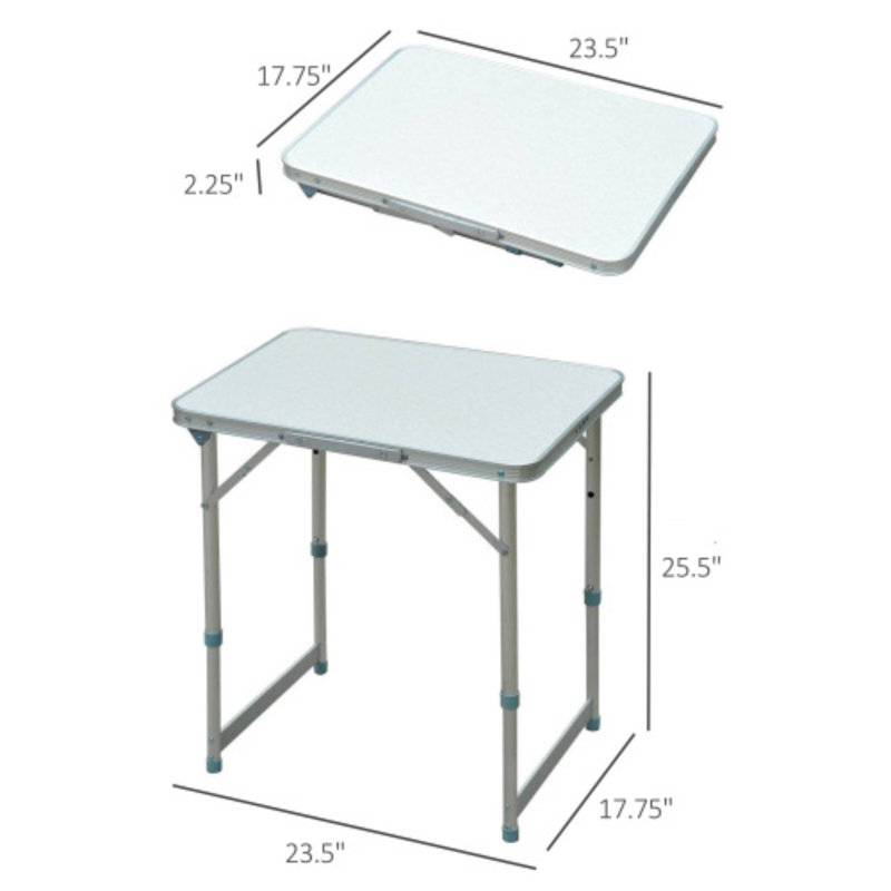 Outsunny 23" Folding Camping Table, Portable Lightweight Height Adjustability Handle