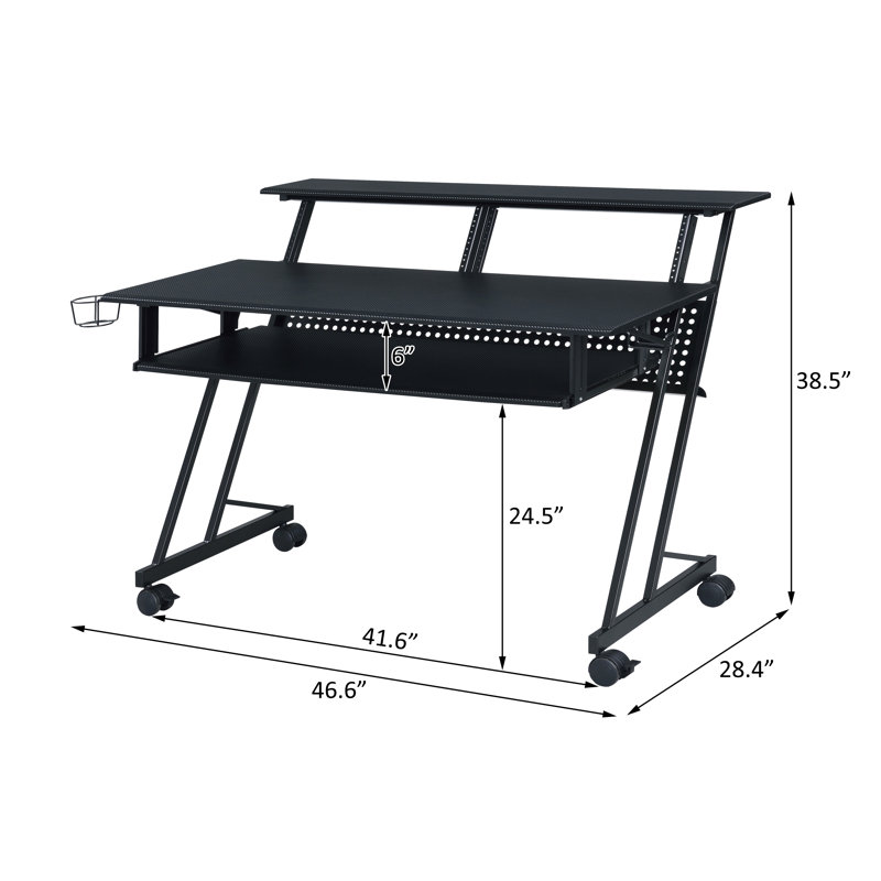 Mayamiko 46.6'' W Music Recording Studio Desk, Black