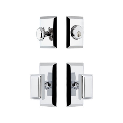 Fifth Avenue Handle With Knob And Deadbolt Reversible Entry Set
