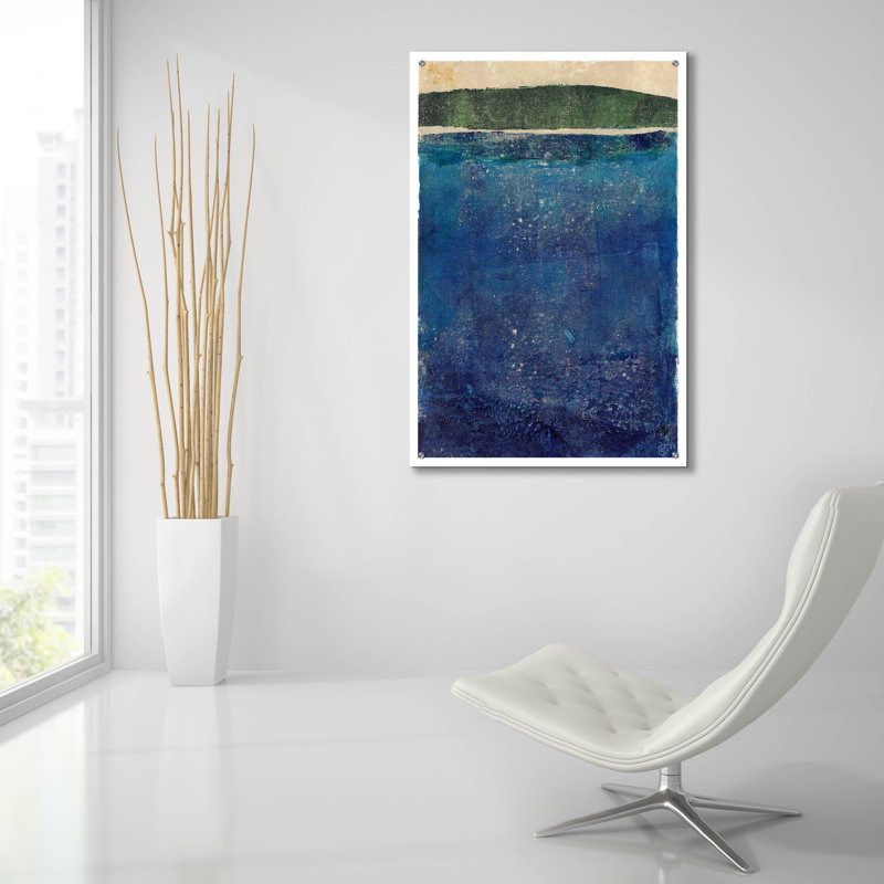  «Island Escape 2» par Laura Gibson, art mural en verre acrylique, 24 po x 36 po