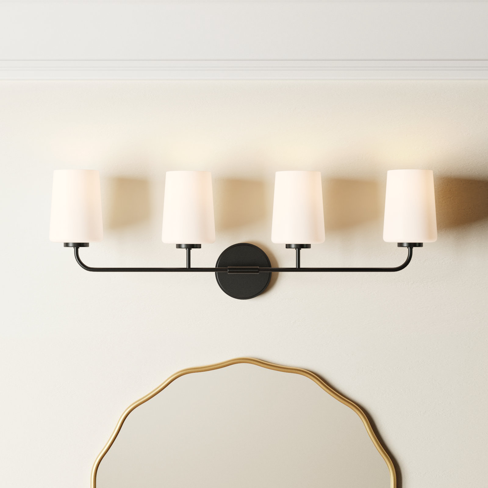 Fitz 4-Light Dimmable Vanity Light, Black
