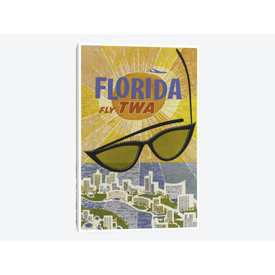 « Florida - Fly TWA » publicité Vintage sur toile