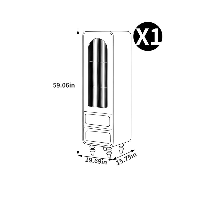 Frederic, (3 Shelves) 59.06"H x 19.69"W x 15.75"D