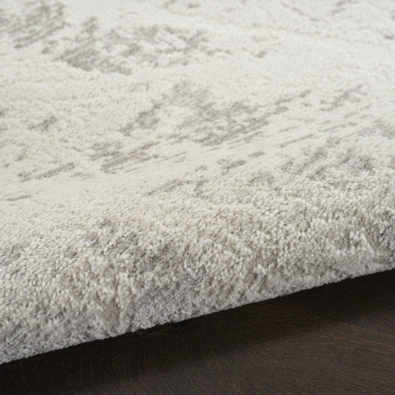 Calvin Klein Captivating 7'10" x 9'10" Cream Grey Modern Indoor Rug, Rectangle 3'2" x 5'