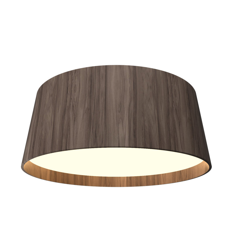 Plafonnier encastré 1 lumière DEL Cônico, H 9,75 po x l 24,18 po x P 24,18 po, Noyer américain