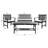 Joliet Acacia 4 - Person Patio Conversation Set with Cushions-1235603443