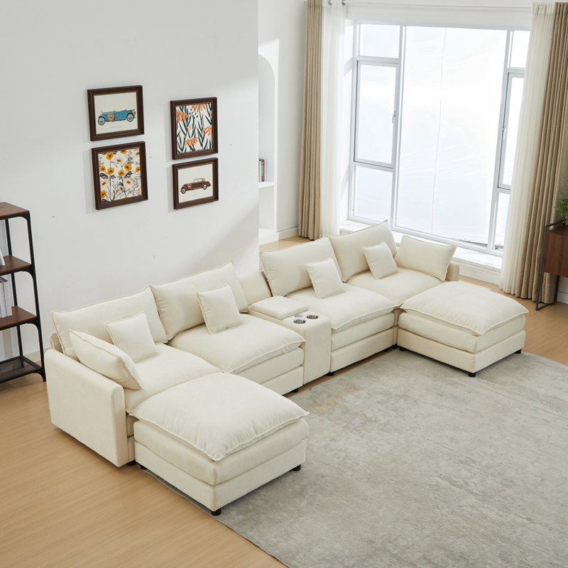 Canapé modulaire inclinable rembourré, Gris