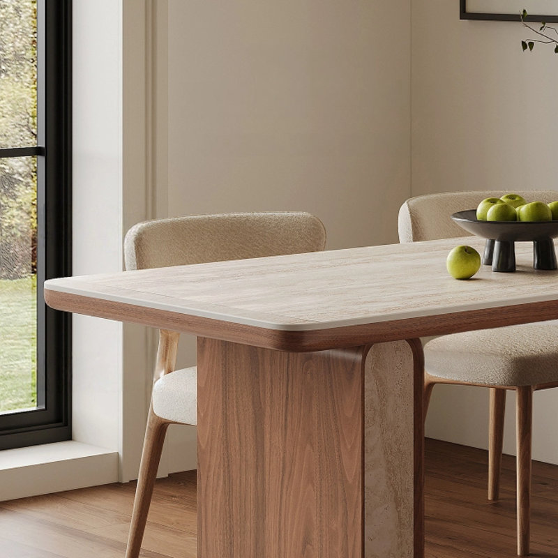 Table de salle à manger en pierre de style médiéval moderne | Durable, 29.52"H x 70.86"L x 31.49"W