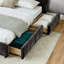 King Size Platform Bed With Chenille And Organized Storage Drawer - Dark Grey Upholstered Well-designed