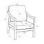 Fauteuil d'appoint rembourré avec structure en bois massif-537544466