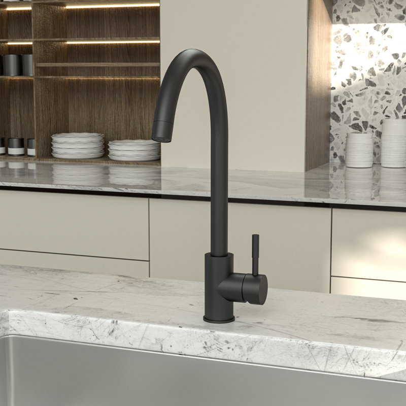 Logmey Kitchen Faucet, Matte Black