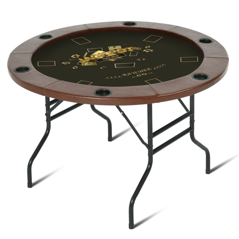 Table de poker pliable Kulamoon 46 à 6 joueurs, Brun