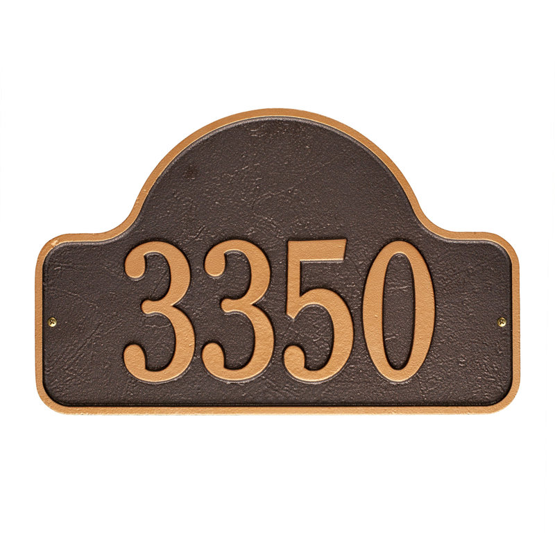 Plaque d'adresse murale 1 ligne Lexy, Cuivre antique, Oui