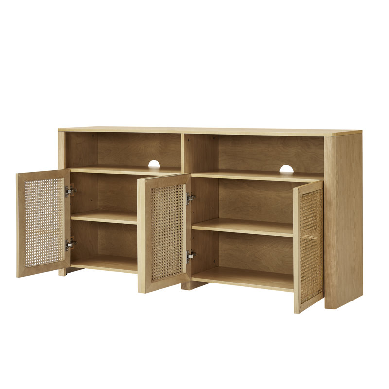 Buffet 63 po Mid-Century Modern, Noyer, Noyer, Walnut