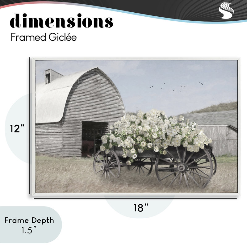 Wagon plein de soleil, estampe numérique, design par Lori Deiter, H 12 po x l 18 po, Giclée encadrée blanc bord de mer