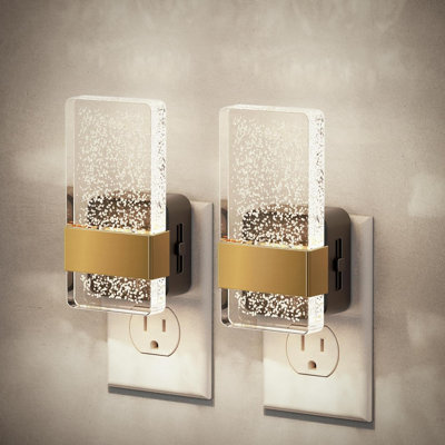Night Light 2Pack Plug In Wall Lights Decorative Night Lights With Dusk-To-Dawn Sensor 0-100LM Dimmable Acrylic 5000K Aesthetic Nightlight For Bathroom Home Decor