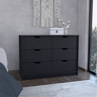 Commode double 4 tiroirs avec 2 tiroirs noirs